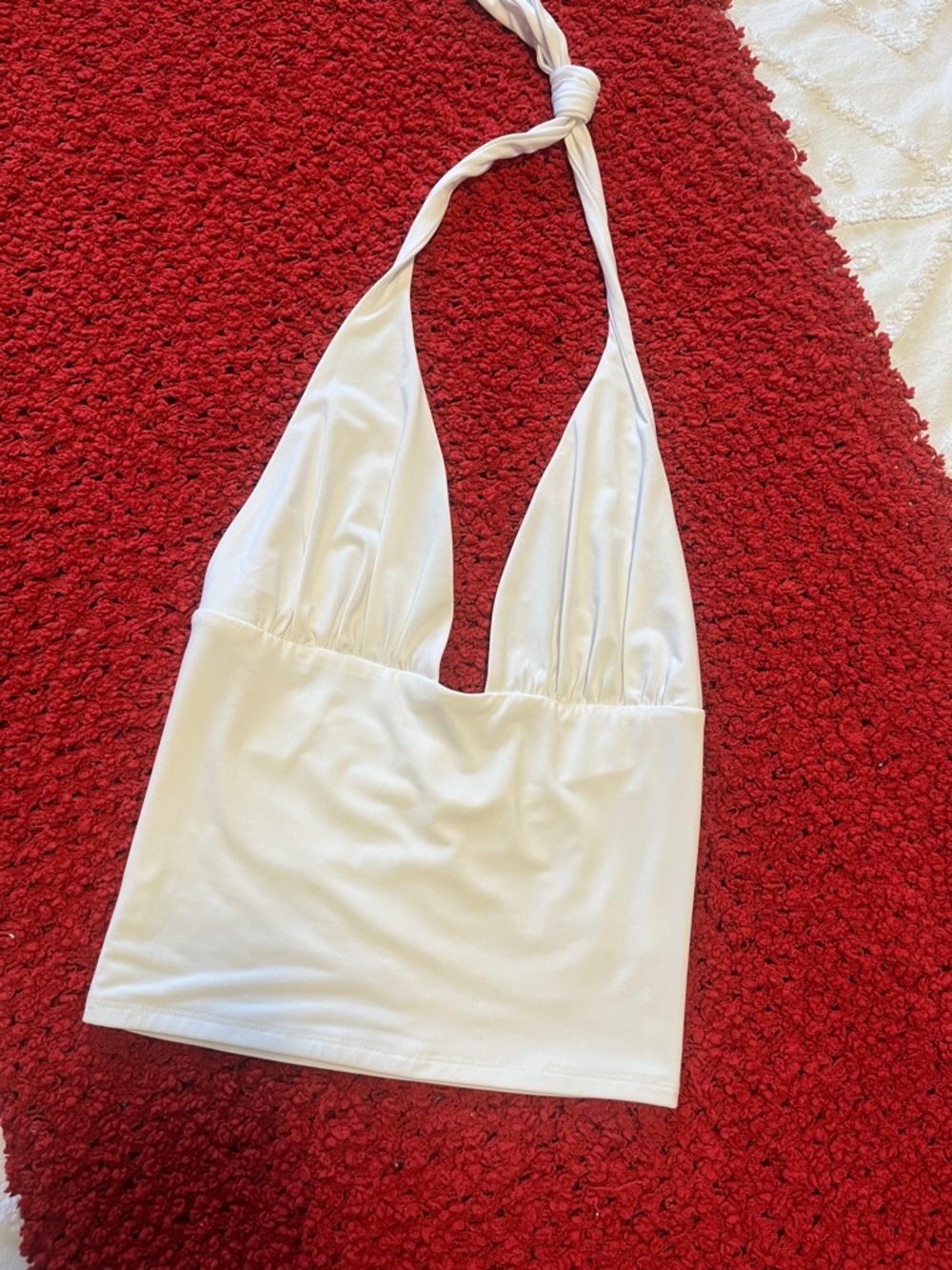 Garage White Halter Camisole with Deep V
